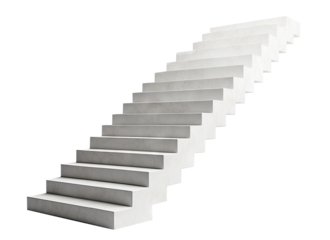 Blank staircase as a business metaphor for success, career or stock growth, isolated on transparent cutout background