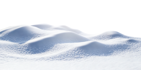 Winter snow mound, isolated on transparent cutout background