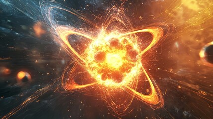 Illuminating Atomic Beauty: A Visual Representation of Nuclear Fission Unleashing Energy