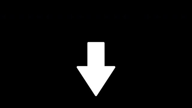 Descending arrow animation. Moving downwards
