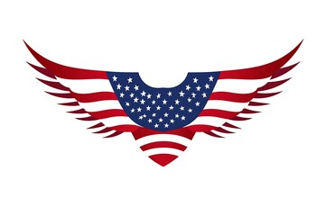 Shield with wings as a USA heraldic symbol for design. Jpeg version also available in gallery