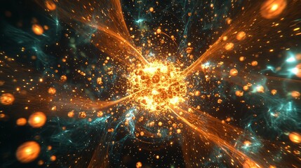 Energetic 3D Fission Reaction Simulation with Neutron Collisions and Dynamic Energy Release Visualization