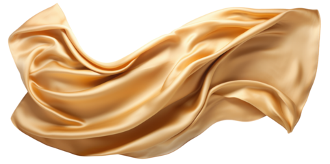 Orange silk cloth isolated on transparent background