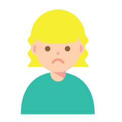 Obraz premium 困った顔の女性のイラスト