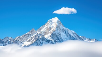 Obraz premium Majestic Snowy Mountain Under Clear Blue Sky