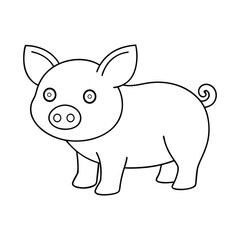 pig line art vector illustration