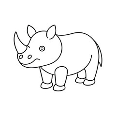 rhinoceros line art vector illustration