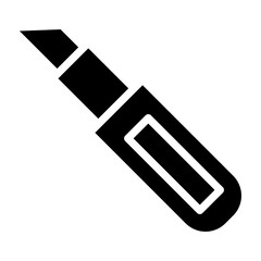 Craft Knife Vector Glyph Icon Design