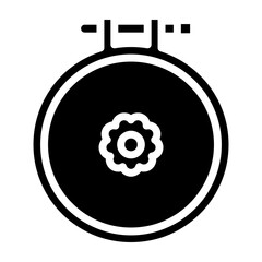 Embroidery Hoop Vector Glyph Icon Design
