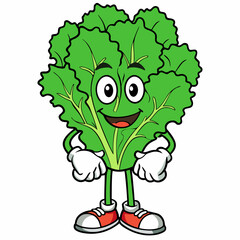 Fototapeta premium Cheerful Lettuce Cartoon Character Design' Lively Lettuce Cartoon Character Design,Vibrant Cheerful Lettuce CharacterCreate Joy with Cheerful Lettuce Cartoon Character Designs for Comics & Clip Art