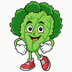 Obraz premium Cheerful Lettuce Cartoon Character Design' Lively Lettuce Cartoon Character Design,Vibrant Cheerful Lettuce CharacterCreate Joy with Cheerful Lettuce Cartoon Character Designs for Comics & Clip Art