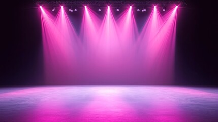 Modern Dance Stage Illumination, vibrant background with spotlight on empty stage, designed for contemporary performance, artistic lighting highlights dynamic movements of dancers