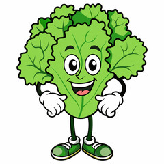 Fototapeta premium Cheerful Lettuce Cartoon Character Design' Lively Lettuce Cartoon Character Design,Vibrant Cheerful Lettuce CharacterCreate Joy with Cheerful Lettuce Cartoon Character Designs for Comics & Clip Art