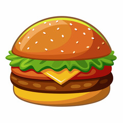 Premium Burger Vector Graphic for Menus & Advertising,High-Quality Burger Vector Art for Menus & Ads,Stylish Burger Vector Graphics,Eye-Catching Burger Vector Design for Ads and Menus