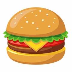 Premium Burger Vector Graphic for Menus & Advertising,High-Quality Burger Vector Art for Menus & Ads,Stylish Burger Vector Graphics,Eye-Catching Burger Vector Design for Ads and Menus