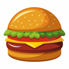 Premium Burger Vector Graphic for Menus & Advertising,High-Quality Burger Vector Art for Menus & Ads,Stylish Burger Vector Graphics,Eye-Catching Burger Vector Design for Ads and Menus