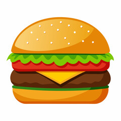 Premium Burger Vector Graphic for Menus & Advertising,High-Quality Burger Vector Art for Menus & Ads,Stylish Burger Vector Graphics,Eye-Catching Burger Vector Design for Ads and Menus