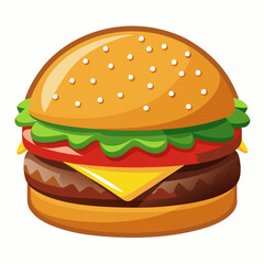 Premium Burger Vector Graphic for Menus & Advertising,High-Quality Burger Vector Art for Menus & Ads,Stylish Burger Vector Graphics,Eye-Catching Burger Vector Design for Ads and Menus