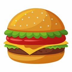 Premium Burger Vector Graphic for Menus & Advertising,High-Quality Burger Vector Art for Menus & Ads,Stylish Burger Vector Graphics,Eye-Catching Burger Vector Design for Ads and Menus