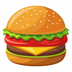 Premium Burger Vector Graphic for Menus & Advertising,High-Quality Burger Vector Art for Menus & Ads,Stylish Burger Vector Graphics,Eye-Catching Burger Vector Design for Ads and Menus