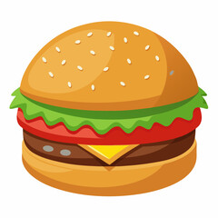 Premium Burger Vector Graphic for Menus & Advertising,High-Quality Burger Vector Art for Menus & Ads,Stylish Burger Vector Graphics,Eye-Catching Burger Vector Design for Ads and Menus