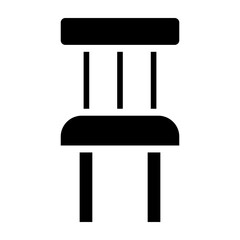 Dining Chair Vector Glyph Icon Design