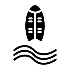 Surfboard Vector Glyph Icon Design