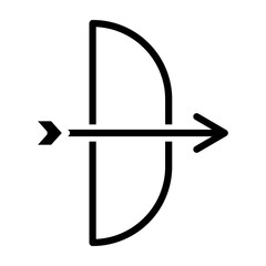 Bow and Arrow Vector Glyph Icon Design
