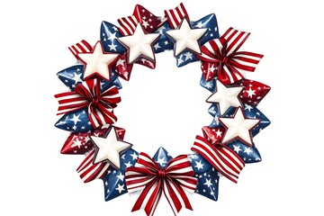 Obraz premium floral decoration with USA flags and bowtie
