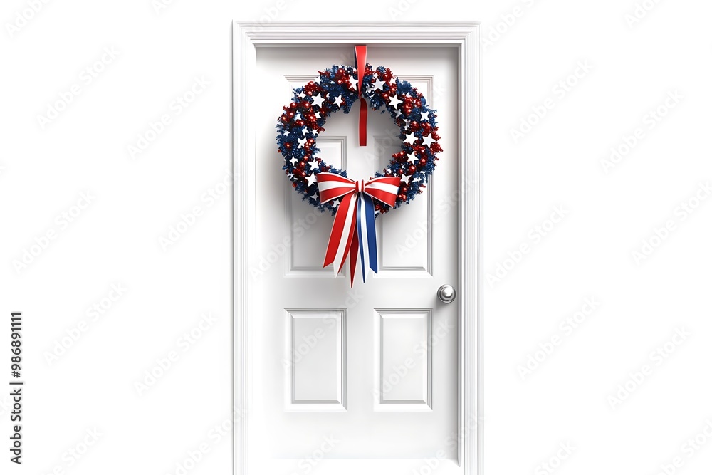 Poster patriotic door wreath america.