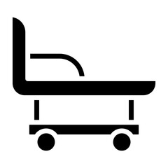 Hospital Bed Vector Glyph Icon Design