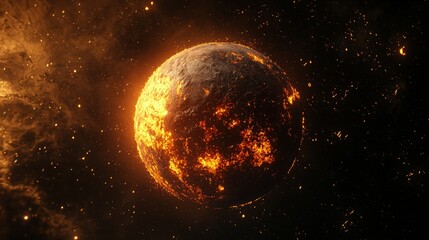 Planet Boiling in the Dark - 3D Model with Heat Flashes in Global Meltdown Concept