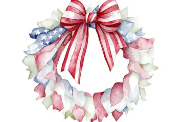 Fototapeta premium floral decoration with USA flags and bowtie