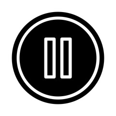 Pause Button Vector Glyph Icon Design
