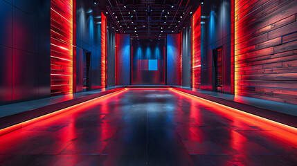 Dynamic Stage Mockup with Modern Machinery