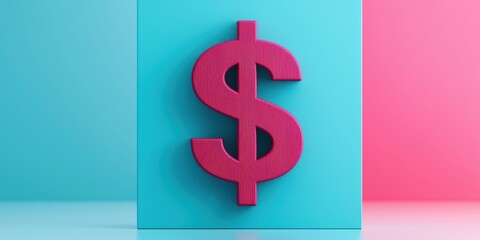 Obraz premium A vibrant dollar sign symbol on a contrasting background, representing finance and commerce in a modern design.