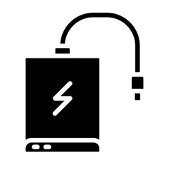 Portable Charger Vector Glyph Icon Design