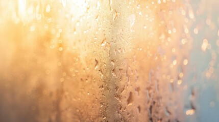 Fototapeta premium Close-up of frosted glass with a soft, diffused light behind it, creating a gentle glow