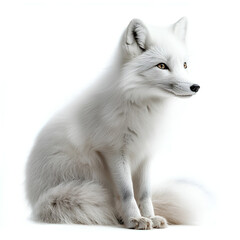 Fototapeta premium white fox isolated on white background