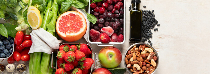 Healthy food high in antioxidants.