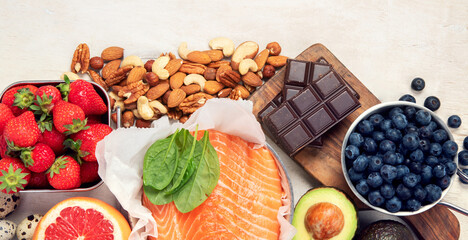 Food rich in collagen. Healthy products for beautiful skin.