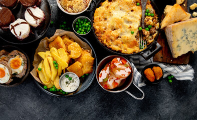 Popular English and Irish meals.
