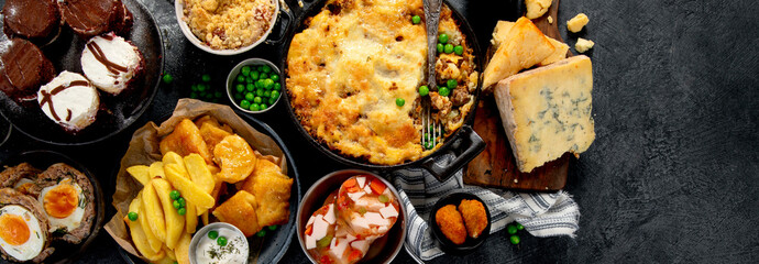 Popular English and Irish meals.