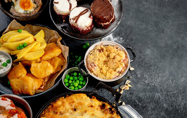 Popular English and Irish meals.