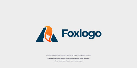fox animal logo letter A combination
