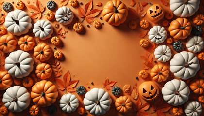 Fototapeta premium ハロウィンの背景壁紙とかぼちゃ2