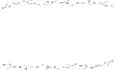 Floral frame. Vector background frame with vines on a white background.
