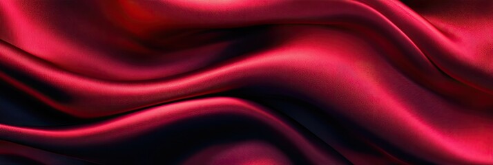 Obraz premium Satin fabric texture with smooth, flowing folds in deep red tones