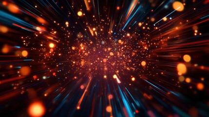 Fototapeta premium Vivid light streaks create a mesmerizing abstract background, radiating energy and motion in vibrant colors.