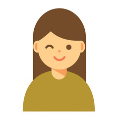 ウインクする女性のイラスト